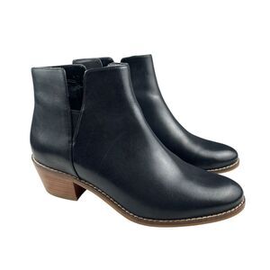 Cole Haan Womens Abbot Ankle Booties 6.5B Black Leather Pull On Block Heel Boots